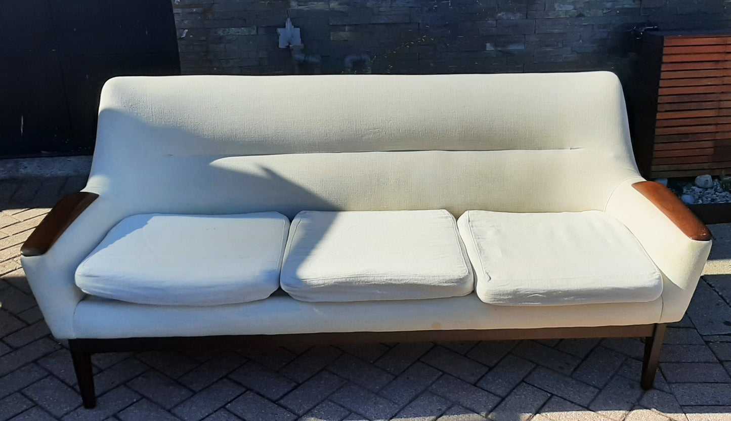 Danish MCM Teak Sofa 3-Seater REFINISHED & REUPHOLSTERED