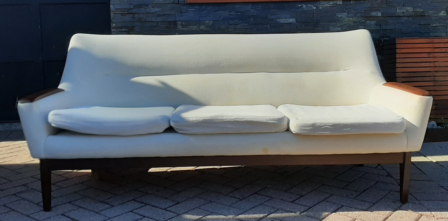 Danish MCM Teak Sofa 3-Seater REFINISHED & REUPHOLSTERED