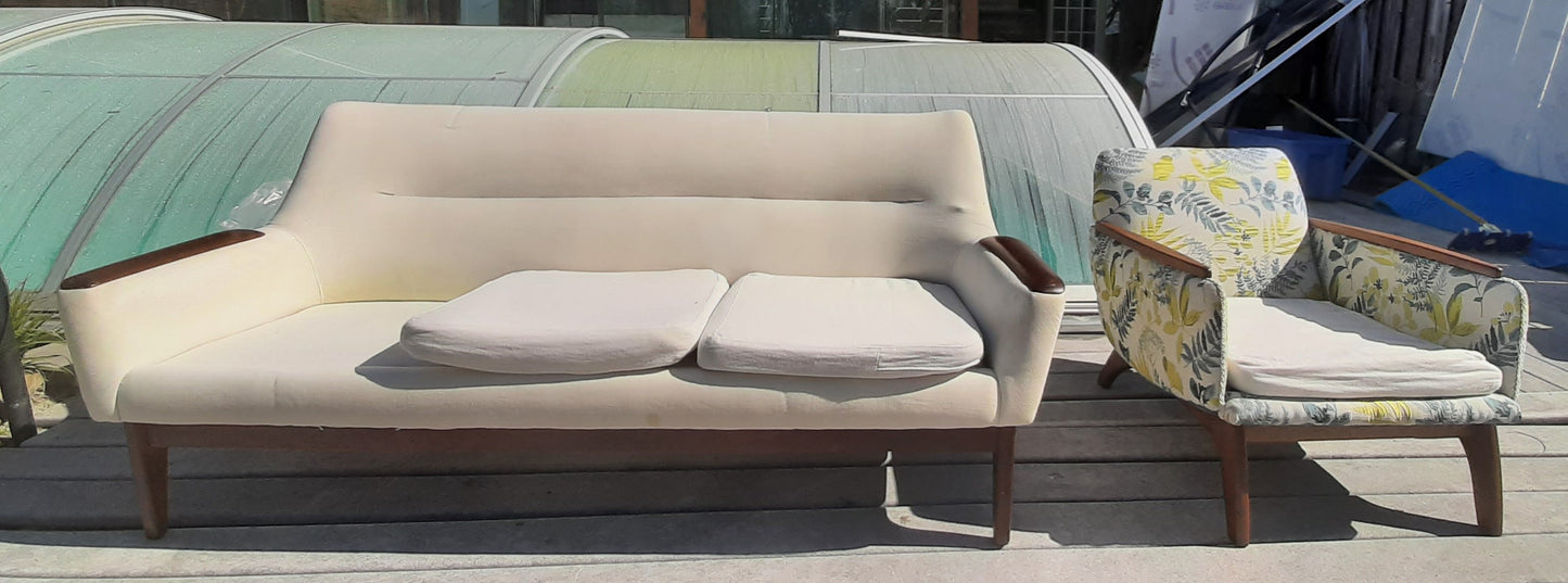 Danish MCM Teak Sofa 3-Seater REFINISHED & REUPHOLSTERED