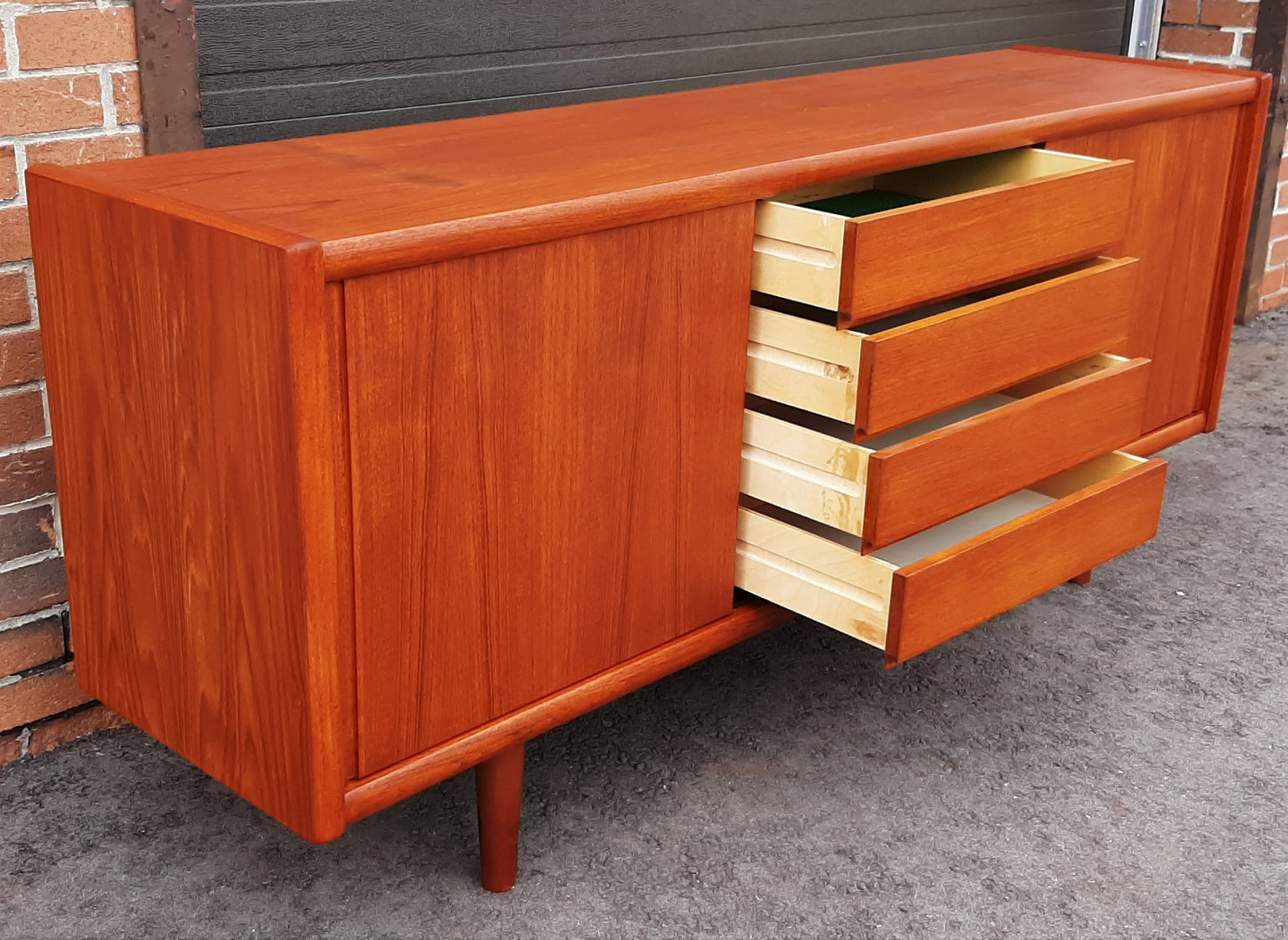 REFINISHED Mid Century Modern Teak Sideboard Credenza