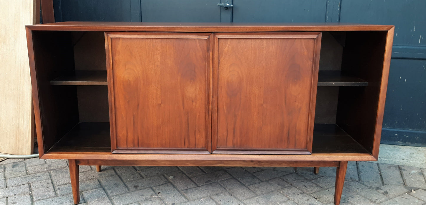 REFINISHED  MCM Walnut Sideboard Buffet 56.5" by Honderich , PERFECT