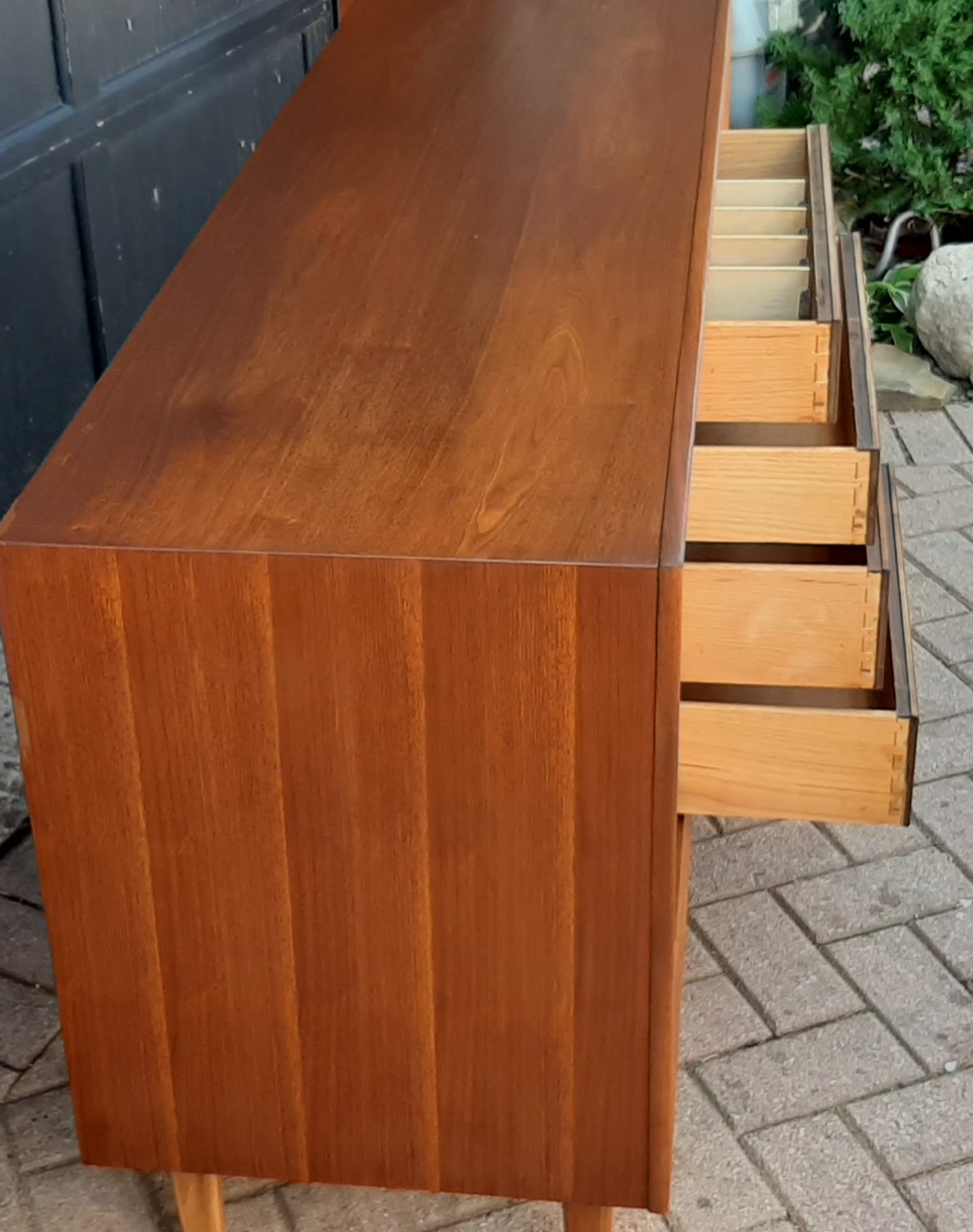 REFINISHED  MCM Walnut Sideboard Buffet 56.5" by Honderich , PERFECT