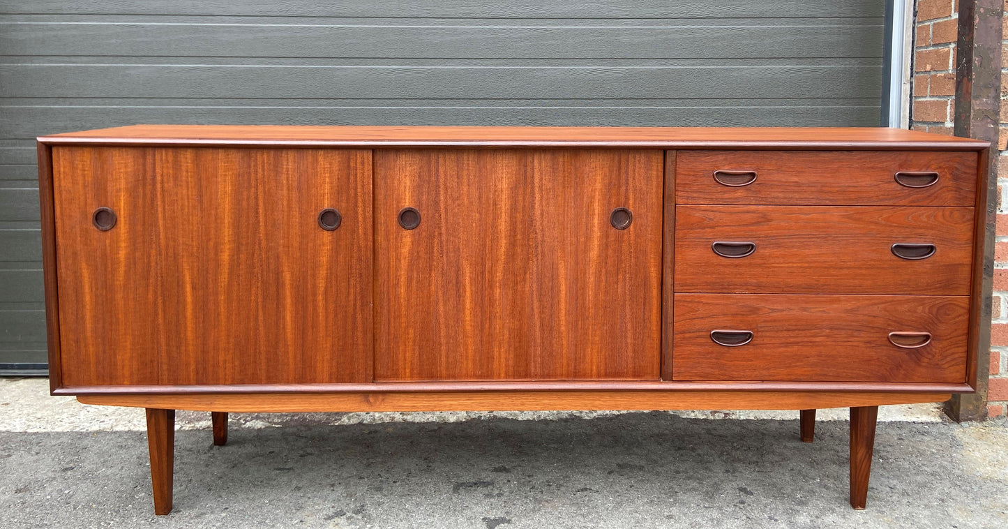 REFINISHED Mid Century Modern Teak Sideboard 6 ft, Perfect