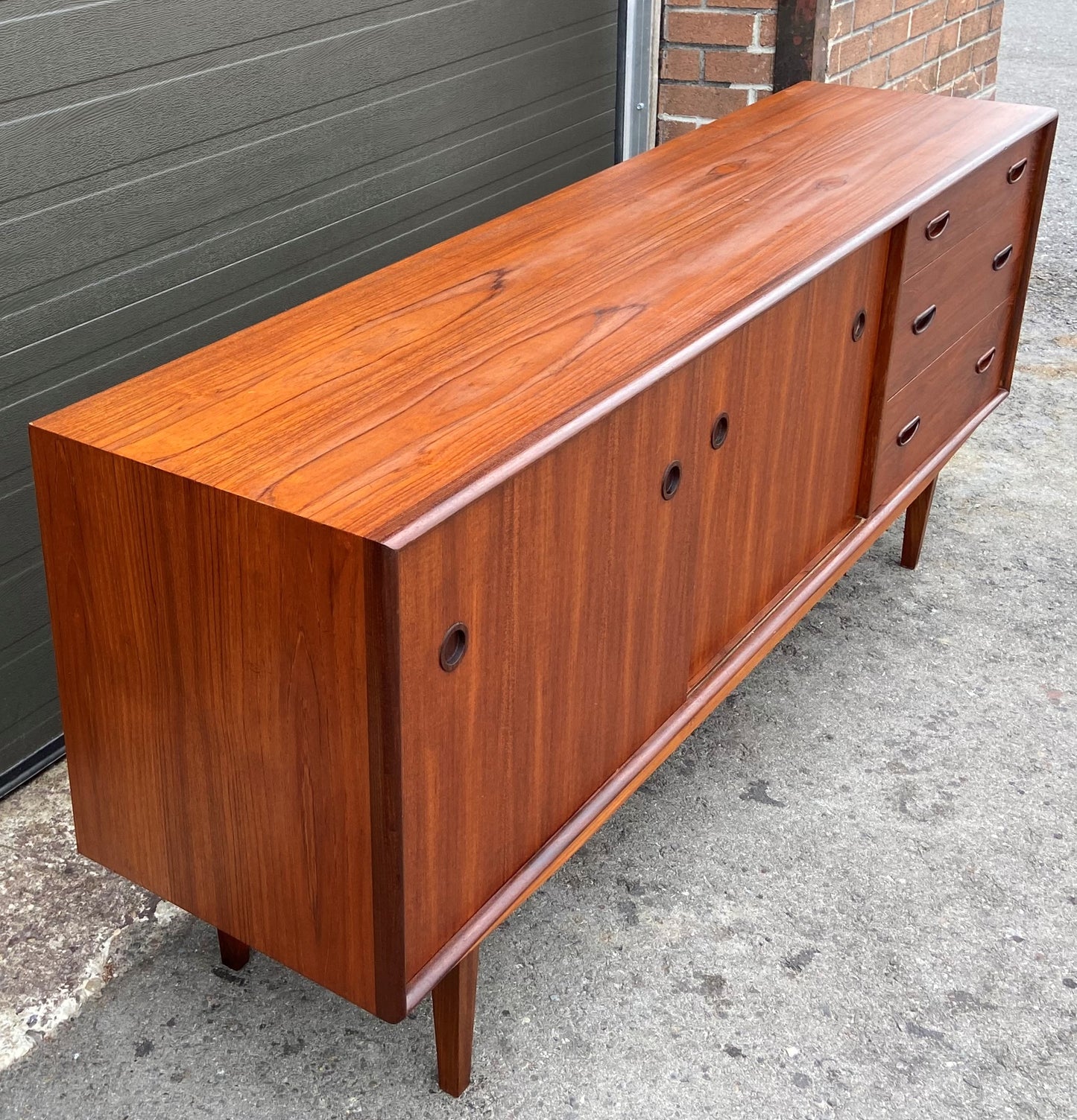 REFINISHED Mid Century Modern Teak Sideboard 6 ft, Perfect