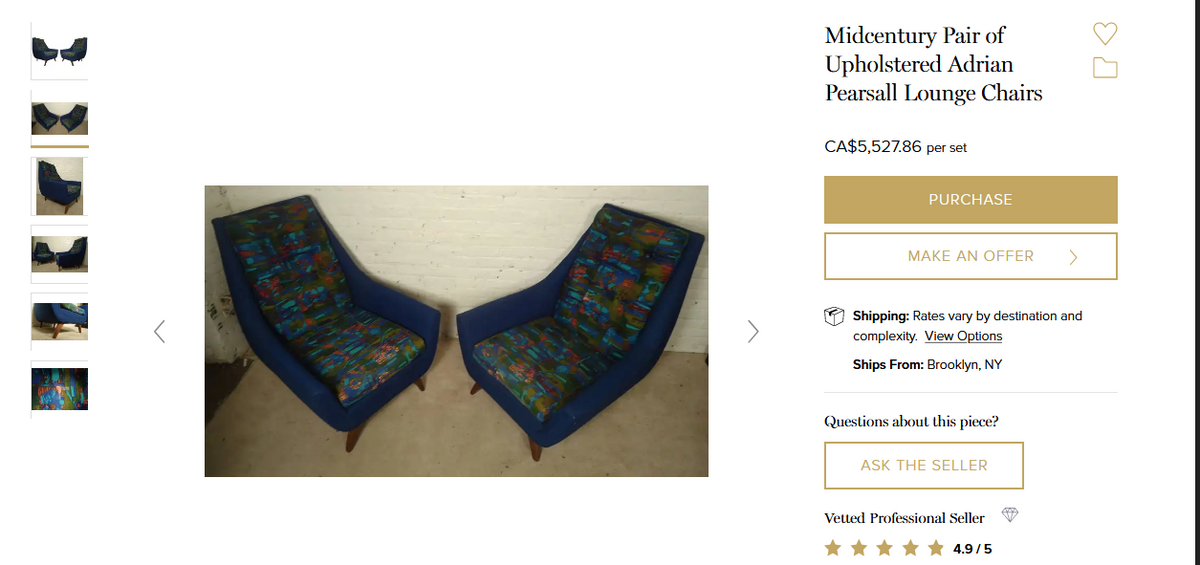 MCM High Back Lounge Chair in Walnut & Mohair attributed to Adrian Pearsall