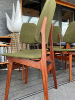 6 REFINISHED MCM Teak chairs by Brødrene Sørheim in Maharam wool upholstery, Norway, Perfect 1