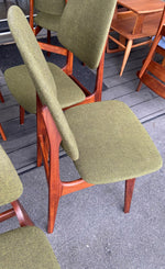 6 REFINISHED MCM Teak chairs by Brødrene Sørheim in Maharam wool upholstery, Norway, Perfect 8