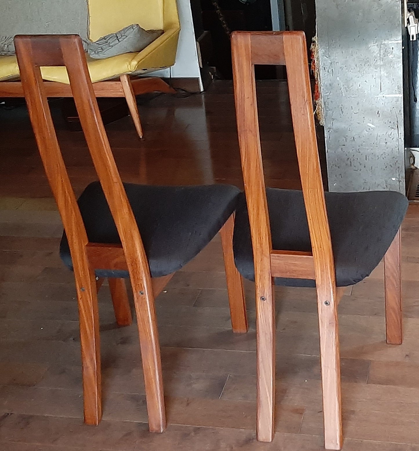 Set of 2 MCM Teak high-back side chairs by RS Associates RESTORED