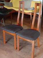 Set of 2 MCM Teak high-back side chairs by RS Associates RESTORED 5