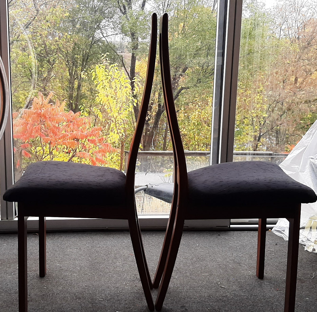 Set of 2 MCM Teak high-back side chairs by RS Associates RESTORED