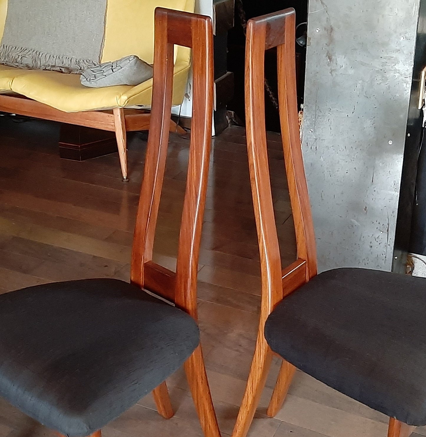 Set of 2 MCM Teak high-back side chairs by RS Associates RESTORED
