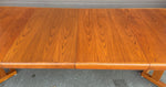 REFINISHED Mid Century Modern Teak Pedestal Table w 2 Leaves , 71.5