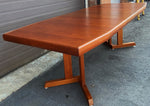 REFINISHED Mid Century Modern Teak Pedestal Table w 2 Leaves , 71.5