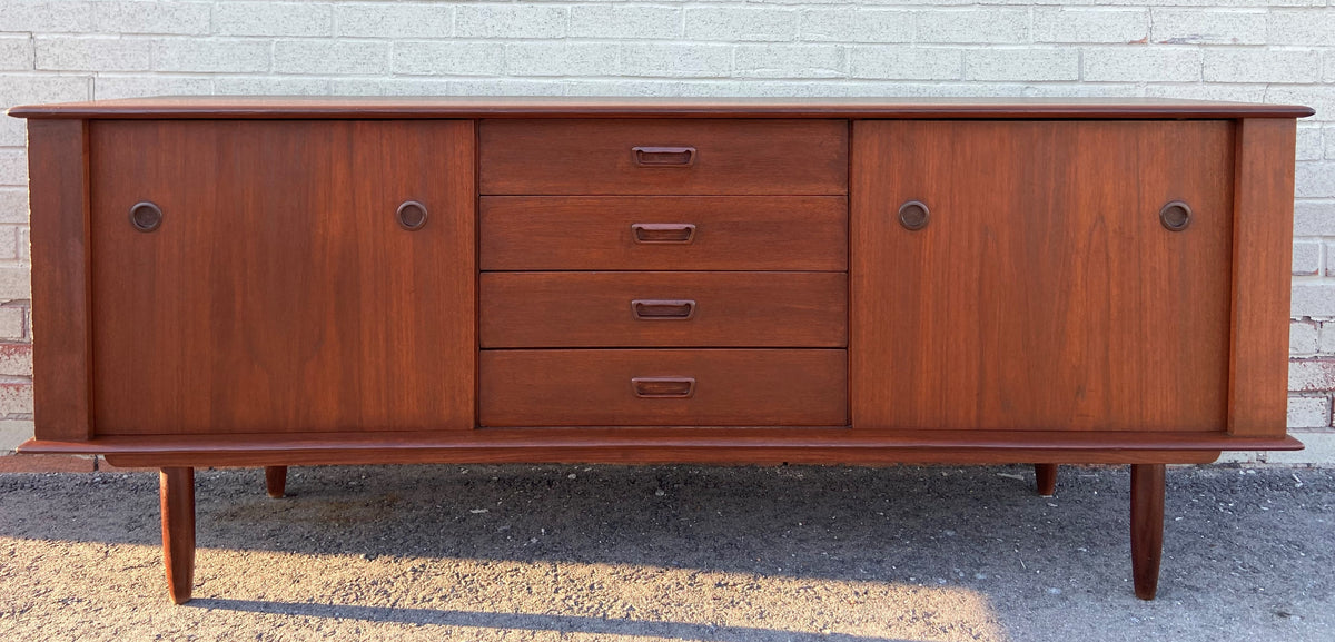 REFINISHED Mid Century Modern Teak Sideboard Buffet by Punch 6ft (not perfect)