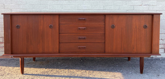 REFINISHED Mid Century Modern Teak Sideboard Buffet by Punch 6ft (not perfect)