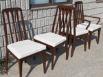Set of 4 MCM Walnut Chairs RESTORED, includes new upholstery 1