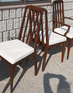 Set of 4 MCM Walnut Chairs RESTORED, includes new upholstery 6