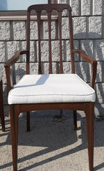 Set of 4 MCM Walnut Chairs RESTORED, includes new upholstery 8
