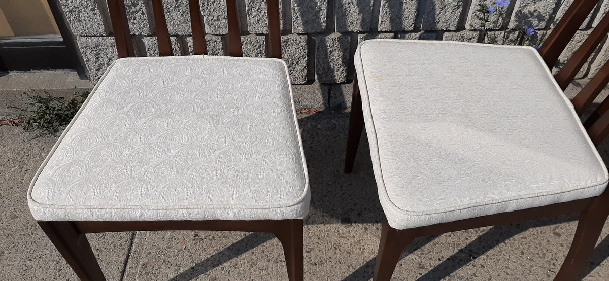Set of 4 MCM Walnut Chairs RESTORED, includes new upholstery