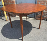 REFINISHED Mid Century Modern Walnut Table Round 42