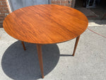 REFINISHED Mid Century Modern Walnut Table Round 42