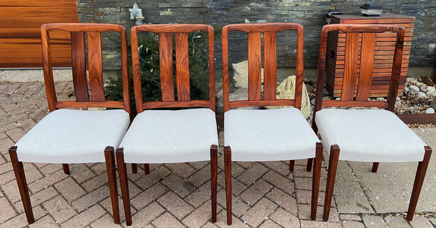 4 REFINISHED REUPHOLSTERED Swedish MCM Rosewood Chairs by Nils Jonsson, Perfect