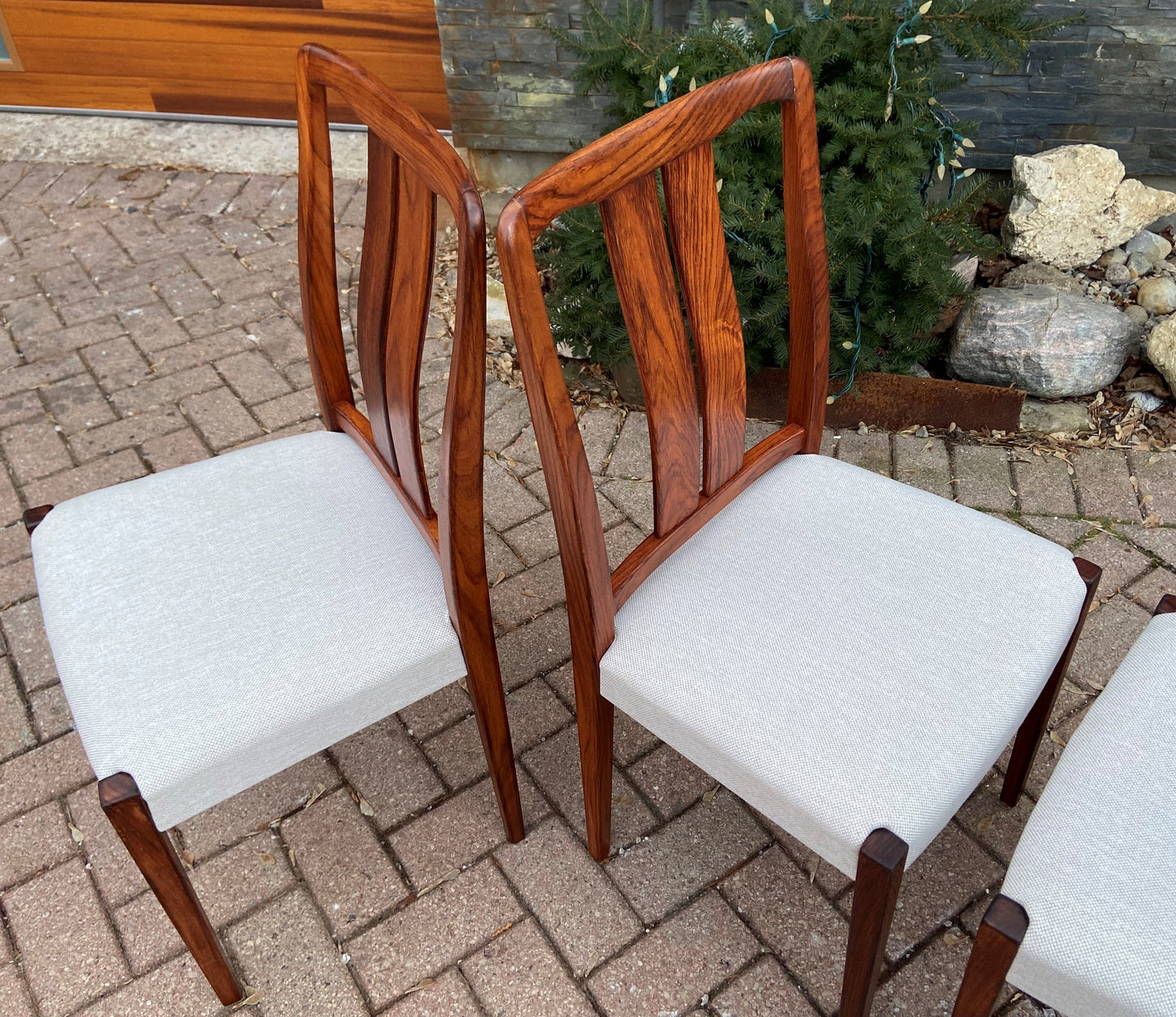 4 REFINISHED REUPHOLSTERED Swedish MCM Rosewood Chairs by Nils Jonsson, Perfect
