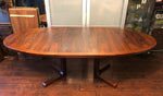 Set REFINISHED Danish MCM Rosewood Table Oval w 2 Leaves 70-109