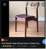 6 REFINISHED Danish Mid Century Modern Teak Chairs will be REUPHOLSTERED 6