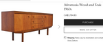 REFINISHED British Mid Century Modern SOLID Tola Sideboard, 66