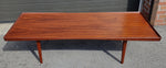 REFINISHED Danish Mid Century Modern  Selig Teak Coffee Table Large w Raised Edges 1