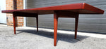 REFINISHED Danish Mid Century Modern  Selig Teak Coffee Table Large w Raised Edges 8