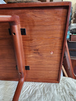 REFINISHED Danish Mid Century Modern  Selig Teak Coffee Table Large w Raised Edges 9