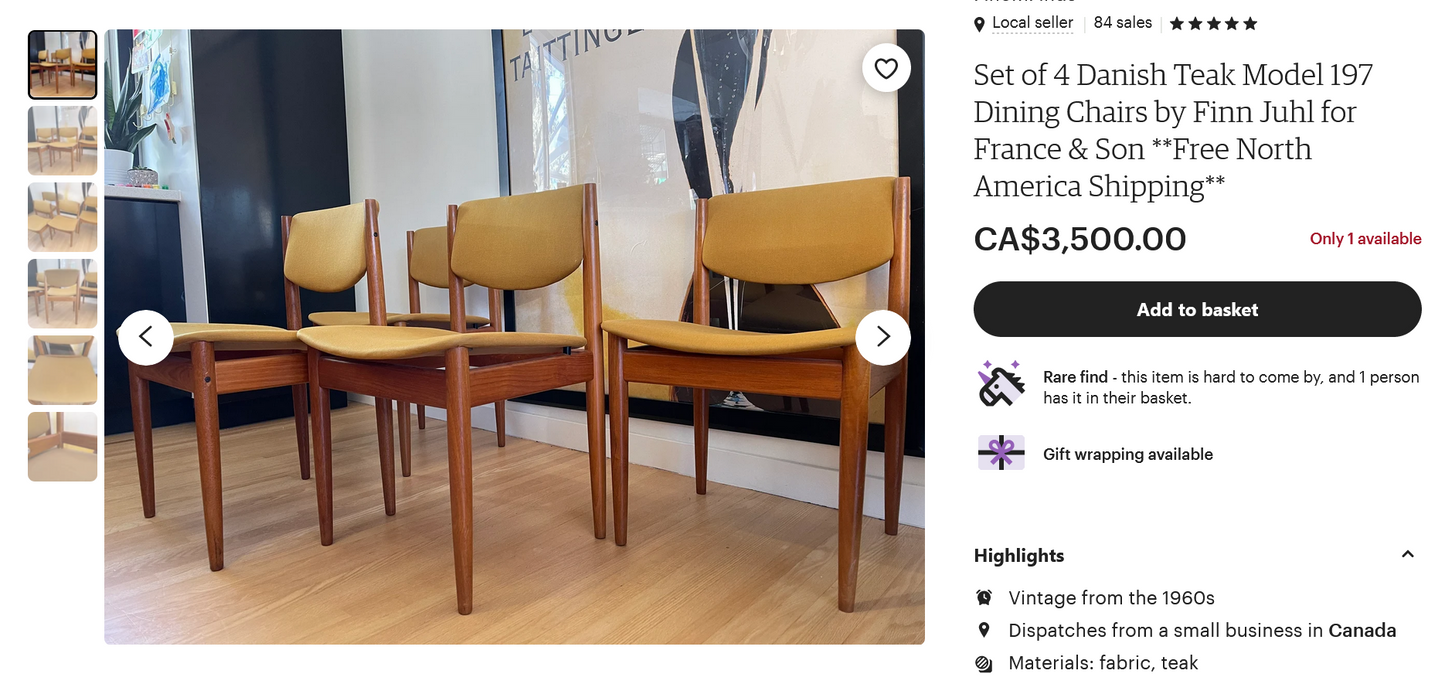 REFINISHED Danish Mid-Century Modern Teak Chair by Finn Juhl