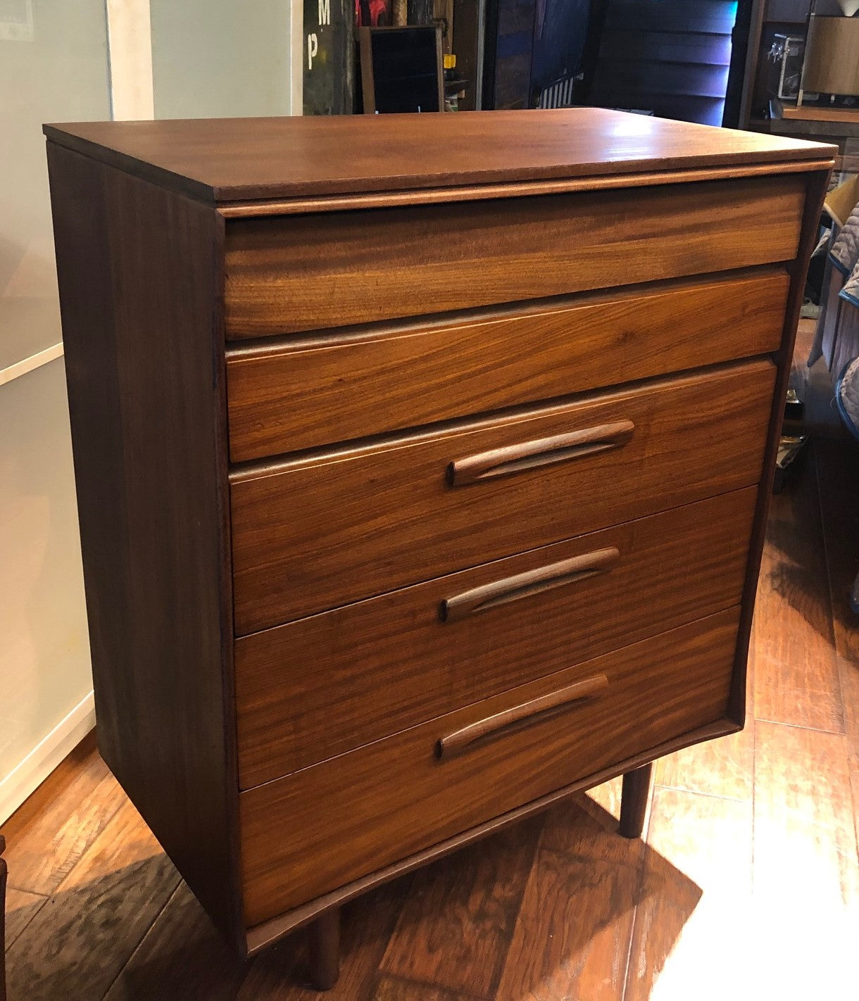 REFINISHED MCM SOLID Teak Dresser 9 drawers, Tallboy, Nightstands, Headboard and metal Queen bed frame by Imperial- PERFECT - - Mid Century Modern Toronto