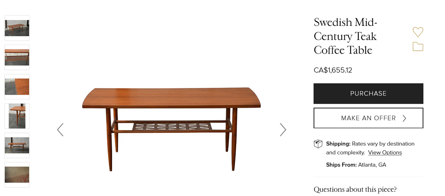 REFINISHED Swedish Mid Century Modern Teak Coffee Table with Shelf by Alberts Tibro