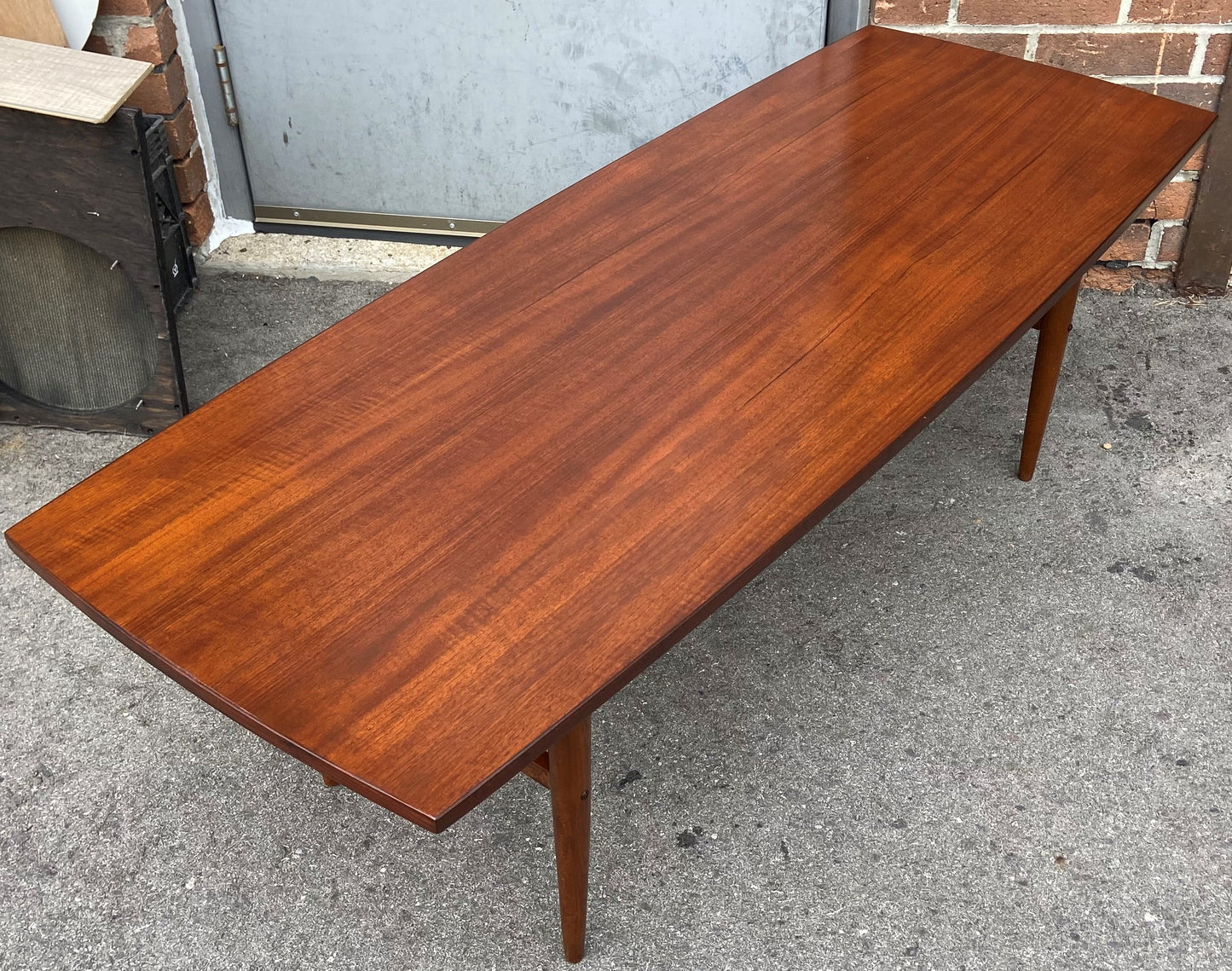 REFINISHED Swedish Mid Century Modern Teak Coffee Table with Shelf by Alberts Tibro