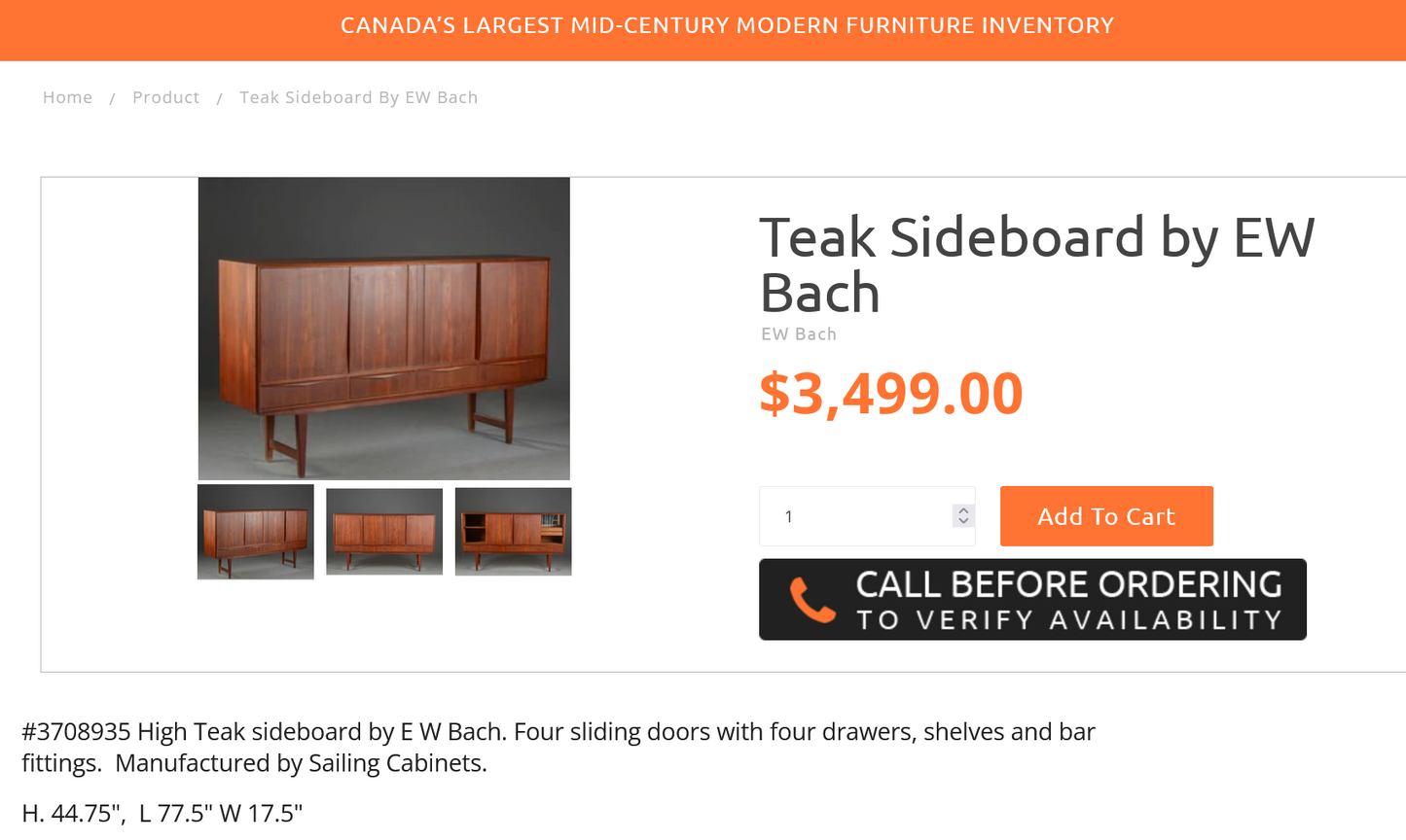 REFINISHED Danish MCM Teak Highboard by EW Bach for Sejling Skabe 77.5"