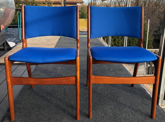 2 MCM Teak Chairs by Johannes Andersen RESTORED REUPHOLSTERED in Maharam fabric, each $189 - Mid Century Modern Toronto