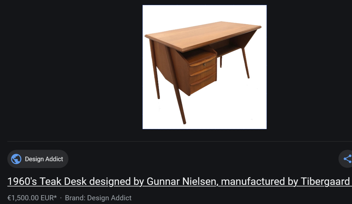 REFINISHED Danish MCM Teak Desk with Bookcase Back by G. Tibergaard