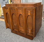 RESTORED Mid Century Modern Walnut Brutalist Set: Credenza, Armoire, 2 Nightstands 4