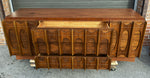 RESTORED Mid Century Modern Walnut Brutalist Credenza Dresser 80