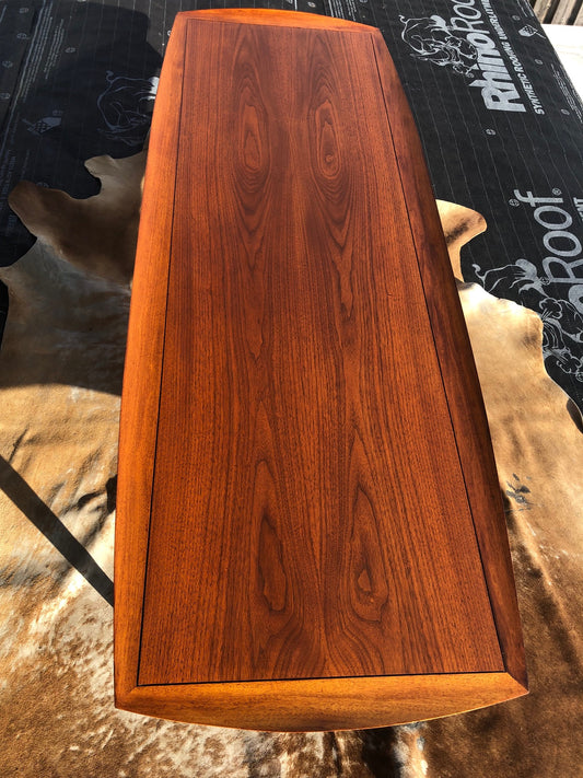 REFINISHED Mid Century Modern Walnut Coffee 5ft, PERFECT, treated for durability - Mid Century Modern Toronto