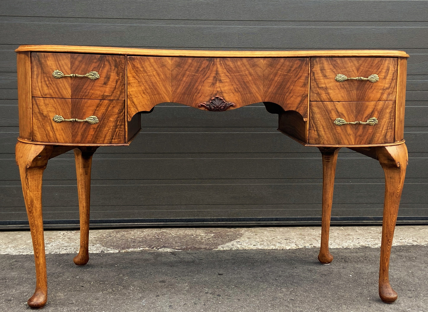 REFINISHED Antique Walnut Vanity or Desk Perfect, Compact