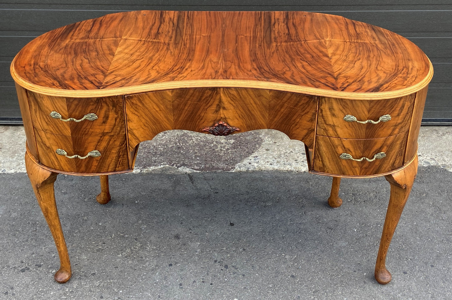 REFINISHED Antique Walnut Vanity or Desk Perfect, Compact