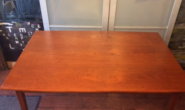 MCM Teak Dining Table Surfboard Extendable REFINISHED up 8ft - Mid Century Modern Toronto