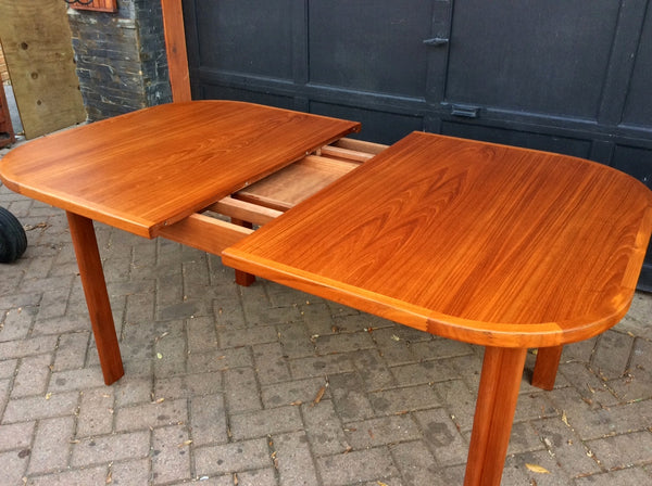 MCM Danish Teak Table Extendable Self Storing  REFINISHED 57"-77" - Mid Century Modern Toronto