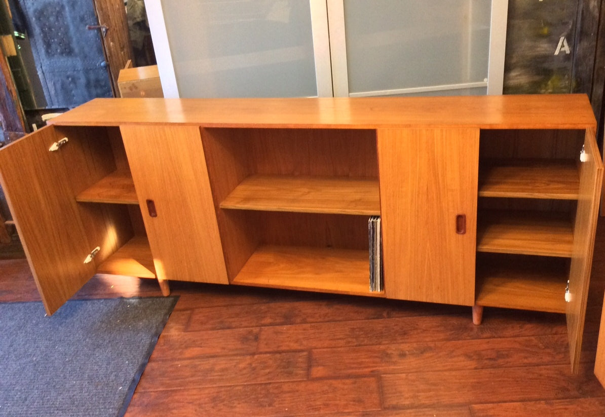 Danish Mid Century Modern Teak Display Sideboard Credenza Media Console Bookcase Long - Mid Century Modern Toronto