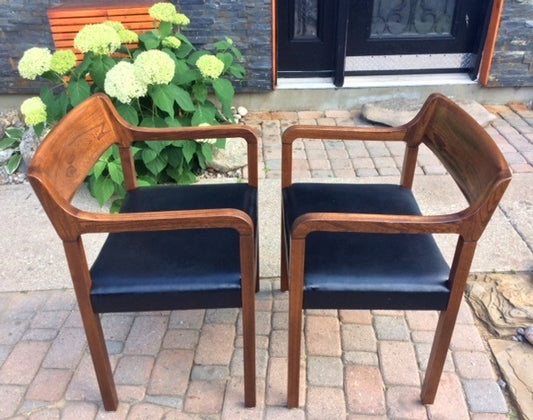 Pair of MCM Walnut Arm Chairs for Living, Dining Room or Office, $150 each - Mid Century Modern Toronto