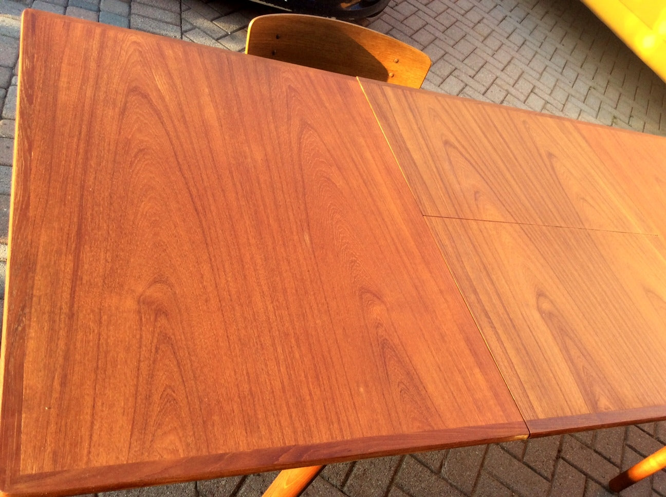 REFINISHED Danish Mid Century Modern Teak Table with Pop Up Leaf Extension - Mid Century Modern Toronto